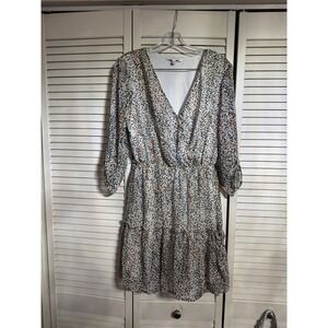 NWT City Studio Womens Dress Surplice Lined Ivory‎ Peach Size L